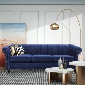 Sofa 3 Seater Couch  Home Theater Seating (Drak Blue)