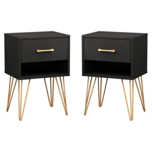 KCF Nightstands Set of 2, Bedside Table Side Table with Drawer & Shelf