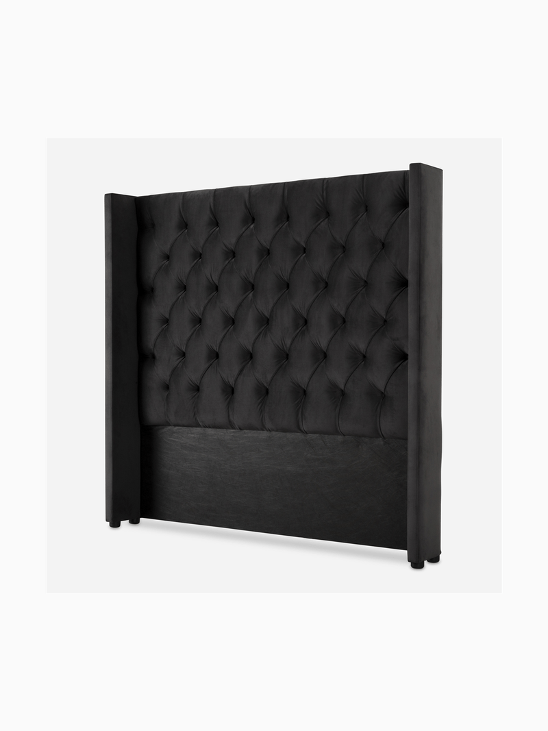 PDL Velvet Wingback Headboard- Double - Grey Bed Frame - Image 5