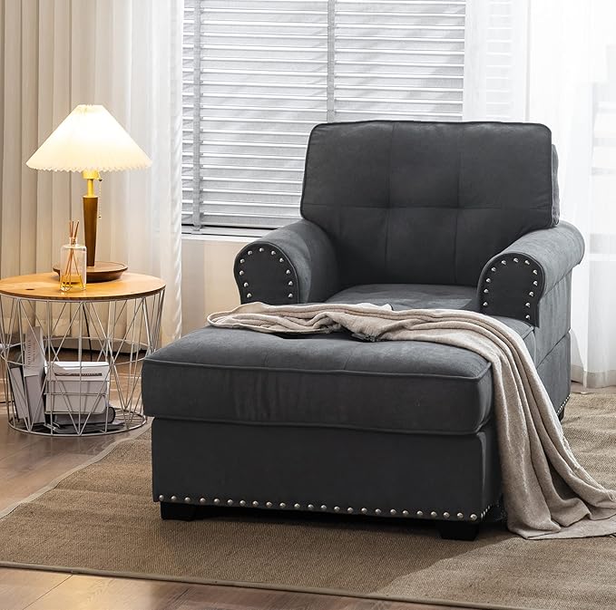 KN-Cozy Chaise Lounge Indoor Living Room Chase Chair Upholstered Chaise Lounges Sleeper - Image 4