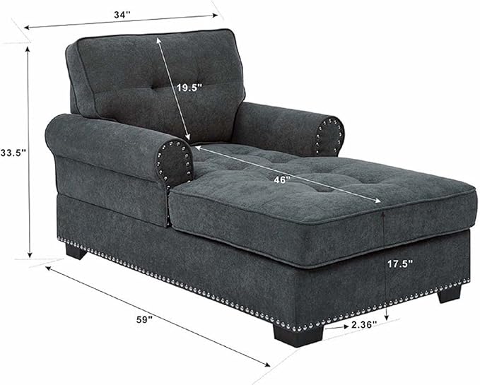 KN-Cozy Chaise Lounge Indoor Living Room Chase Chair Upholstered Chaise Lounges Sleeper - Image 5