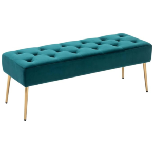BK Bench with Buttons, Upholstered Bench Velvet Shoe Bench