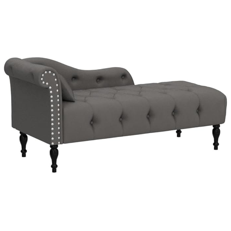 KF Velvet Rolled Arm Chaise Lounges Indoor Chair, Right Arm Facing Chaise Lounge