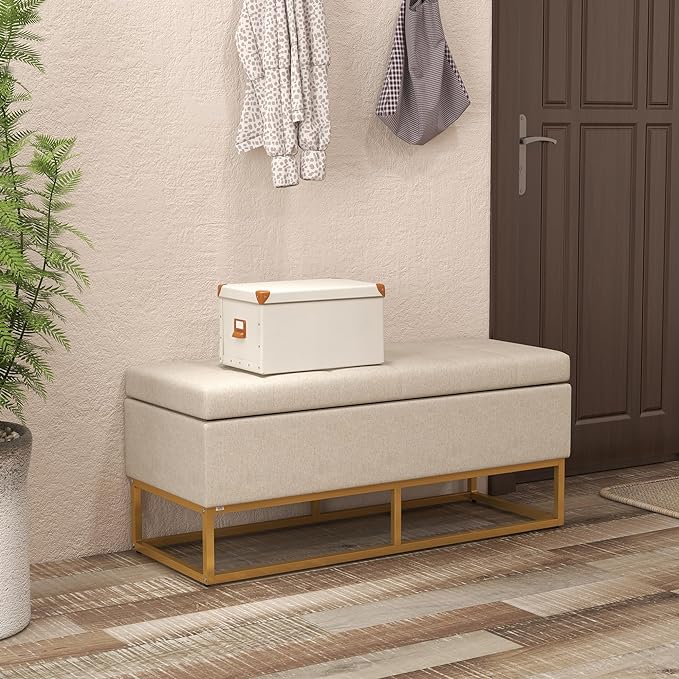 MMB Bench Storage Trunk 2 in 1 Padded Seat and Steel Legs - Image 4