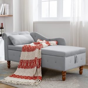 MK Upholstered Velvet Rolled Arm Chaise Lounges Indoor Chair, Right Arm Facing Chaise Lounge