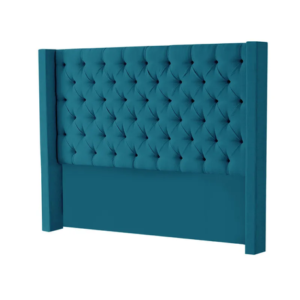 Tufted Wingback Velvet Headboard - Beige - King
