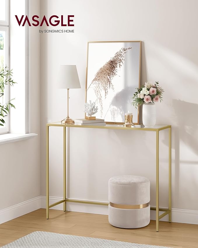 Joyce Console Table, Entrance Table, Sofa End, Tempered Glass Table Top - Image 7