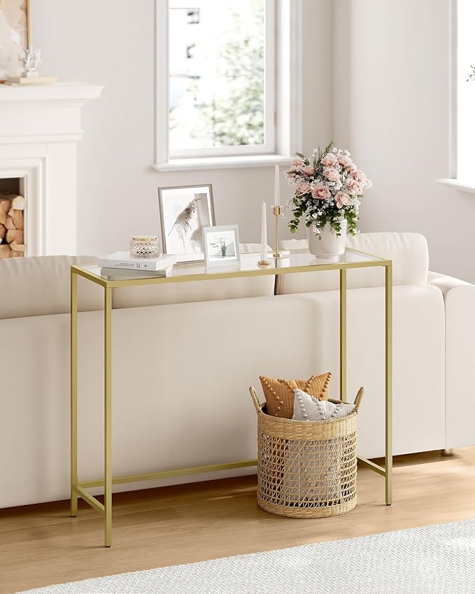 Joyce Console Table, Entrance Table, Sofa End, Tempered Glass Table Top - Image 8