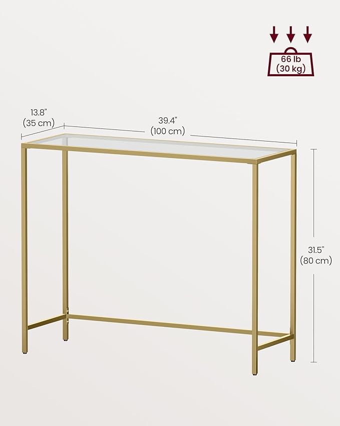 Joyce Console Table, Entrance Table, Sofa End, Tempered Glass Table Top - Image 6