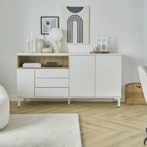 KCF Sideboard Case With 3 Drawers 3 Doors In White And Oak