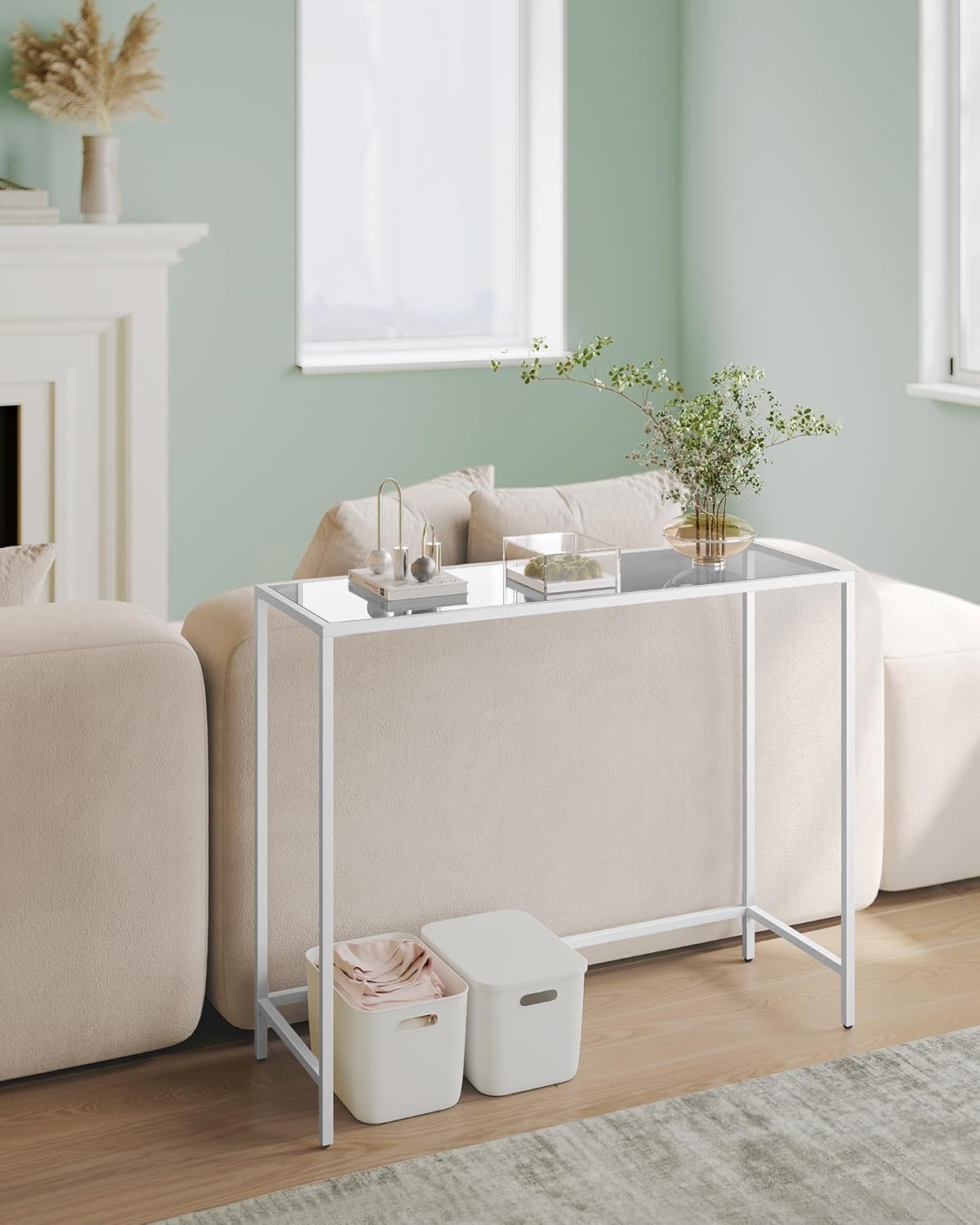 Joyce Console Table, Entrance Table, Sofa End, Tempered Glass Table Top - Image 5