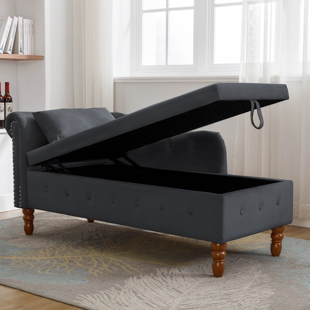 MK Upholstered Velvet Rolled Arm Chaise Lounges Indoor Chair, Right Arm Facing Chaise Lounge - Image 12