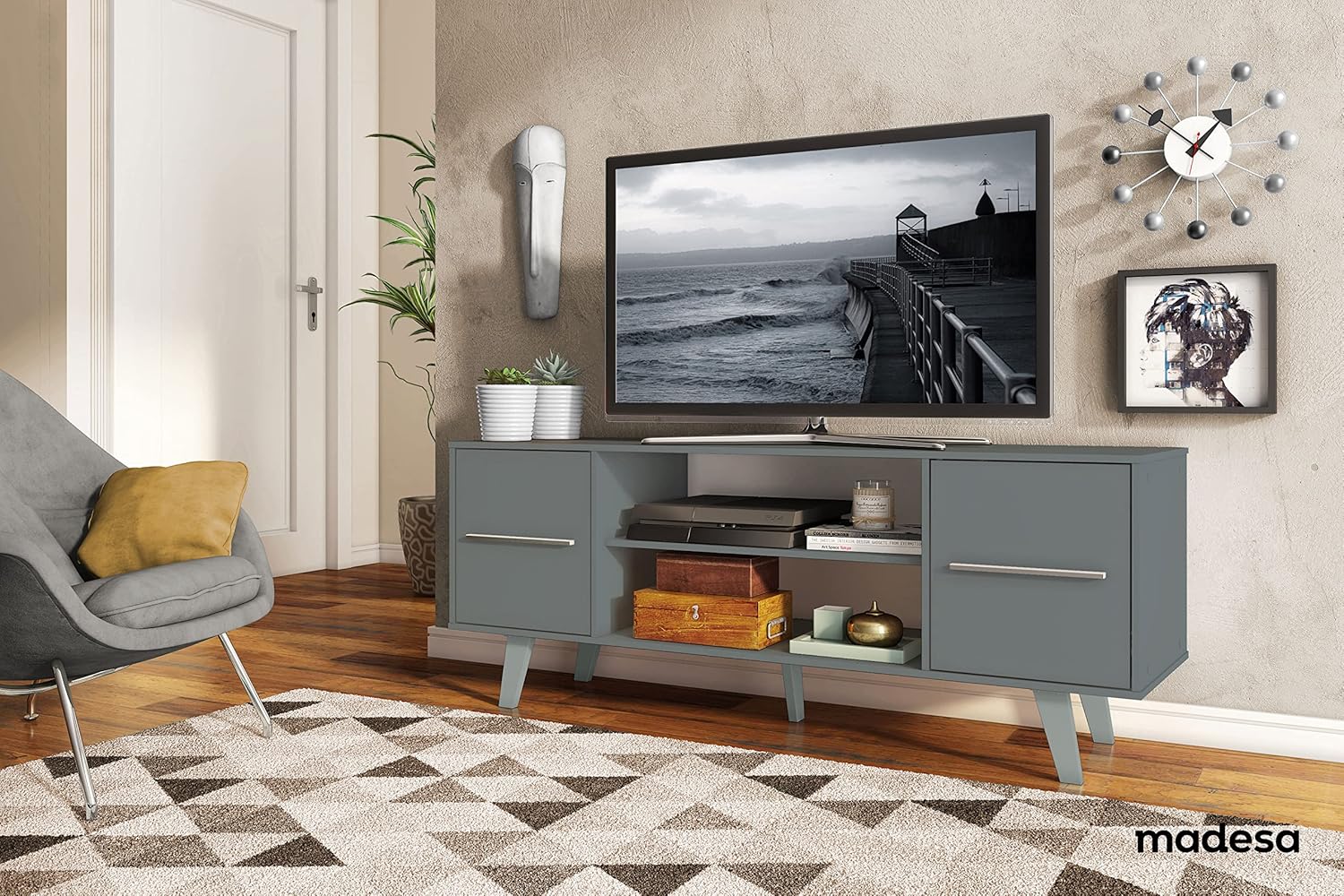 BC TV Stand with Storage Space and Cable Management, for TVs up to 55 Inches - Image 3
