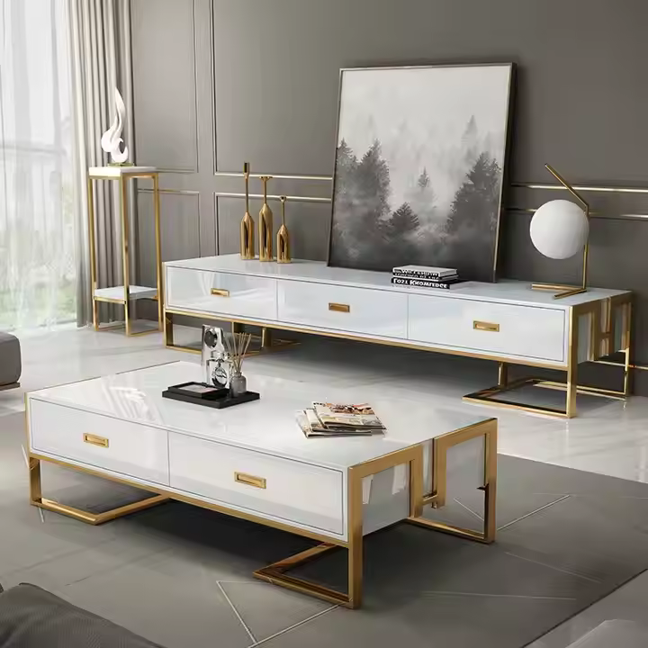 MC Modern Tv Stand Living Room Furniture Coffee Table with TV Stand (Combo Deal)