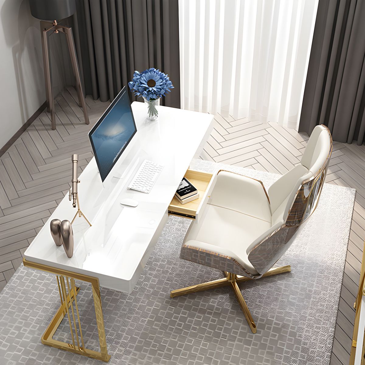 VB Office Desk with Metal Legs Table Only - Image 4