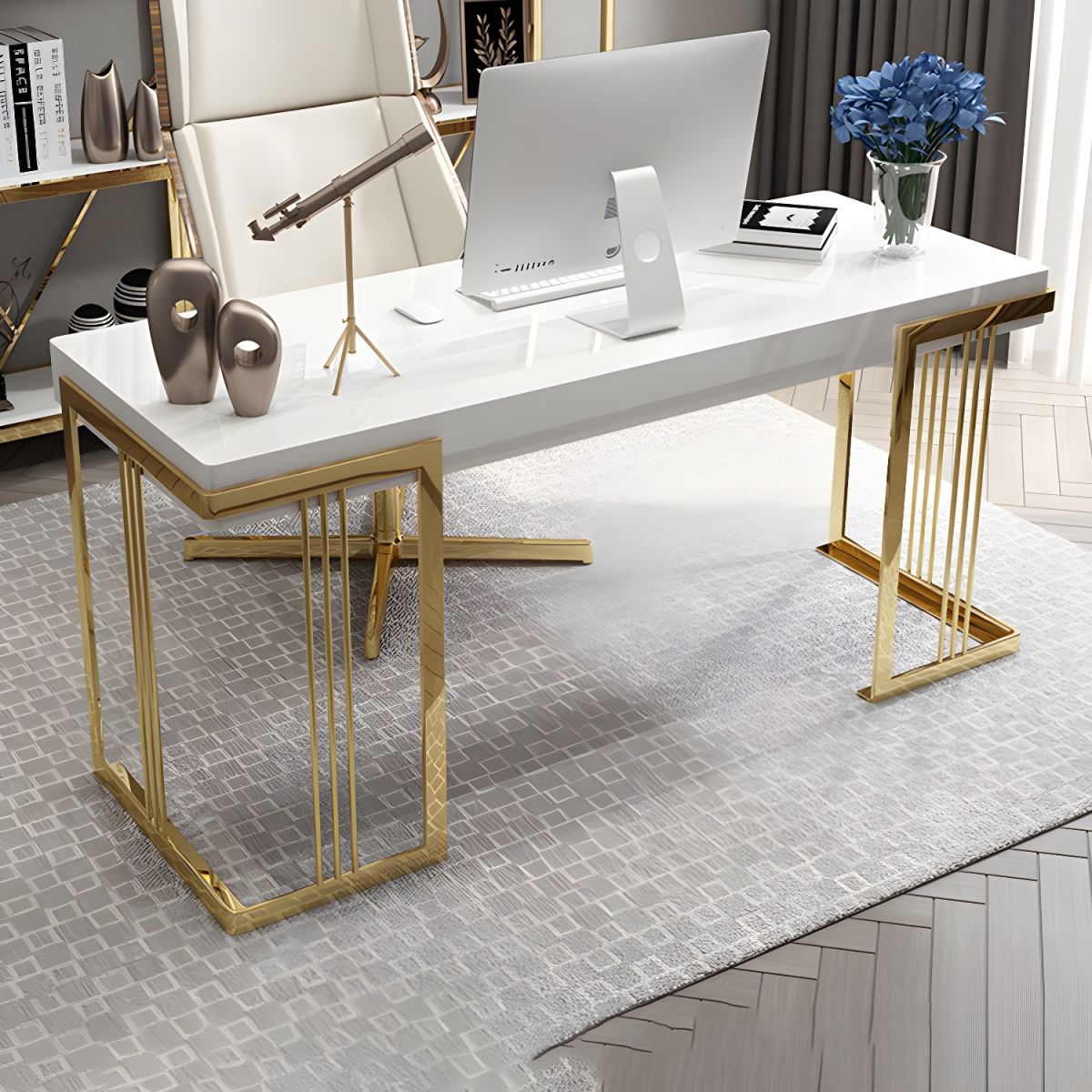 VB Office Desk with Metal Legs Table Only