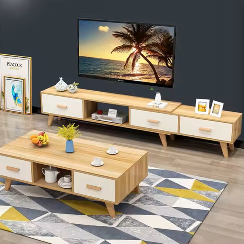 Retractable TV Stand KM, TV Cabinet Coffee Table Combination Modern Simple Living Room Small Apartment