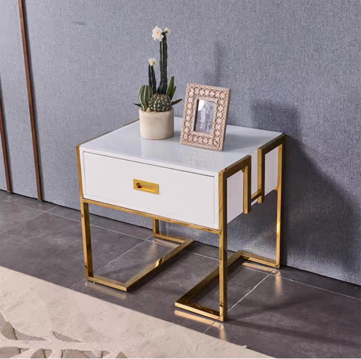 GH 1 Drawer Side Table Black & Gold - Image 4