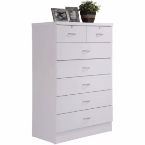 HPN 7 Drawer Wood Dresser for Bedroom, 31.5 inch Wide Chest of Drawers, with 2 Locks on the Top Drawers, Storage Organization