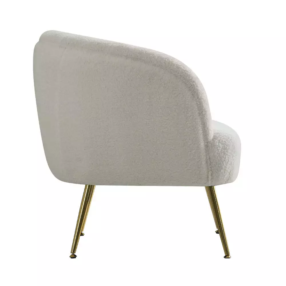White Boucle Arm chair - Image 4