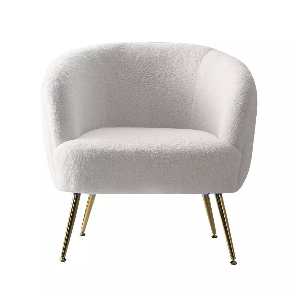 White Boucle Arm chair - Image 3