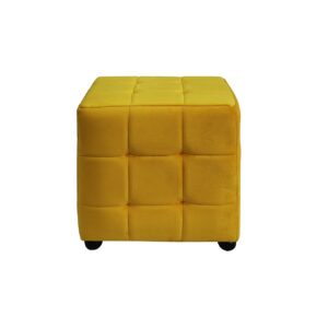 Polyester Velvet Stool (Mustard Yellow)